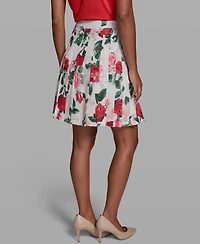 Karl Lagerfeld Paris Women's Printed Pleat Skirt