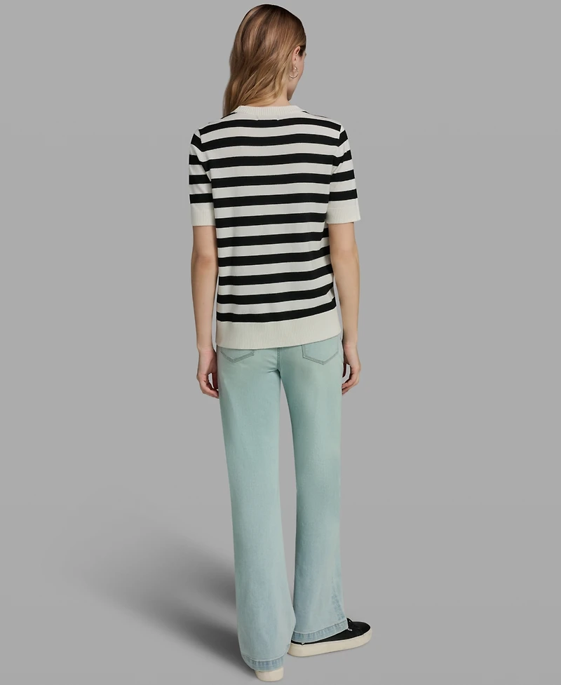 Karl Lagerfeld Paris Women's Striped Crewneck Sweater