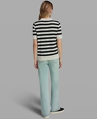 Karl Lagerfeld Paris Women's Striped Crewneck Sweater