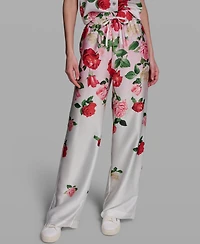 Karl Lagerfeld Paris Women's Printed Pull-On Pants