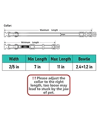 Aronkl Breakaway Cat Collar with Bell Detachable Bowtie Adjustable Safety for Small Pets