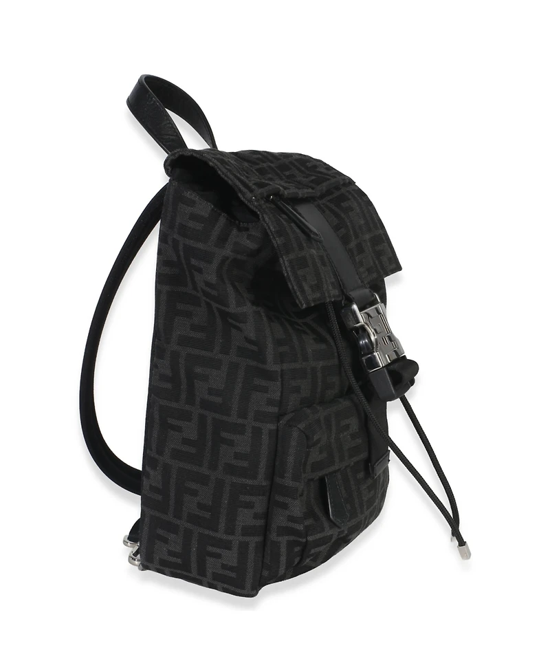 Pre-Owned Fendi Black Zucca Canvas Small Fendiness Crossbody Bag