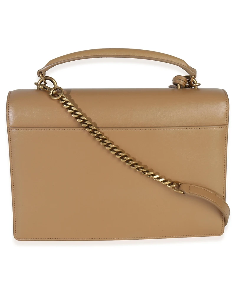 Pre-Owned Saint Laurent Natural Tan Smooth Calfskin Medium Monogram Sunset Satchel