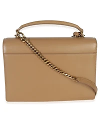 Pre-Owned Saint Laurent Natural Tan Smooth Calfskin Medium Monogram Sunset Satchel