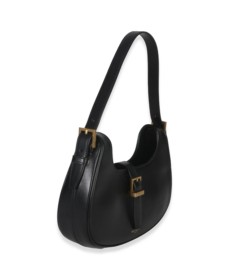 Pre-Owned Saint Laurent Black Smooth Calfskin Le Fermoir Hobo