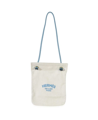 Pre-Owned HERMES Bleu Jean Epsom Ecru Toile Aline Grooming Pm