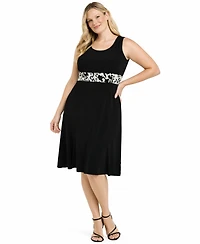 R & M Richards Plus Scoop Neck Jacket Dress