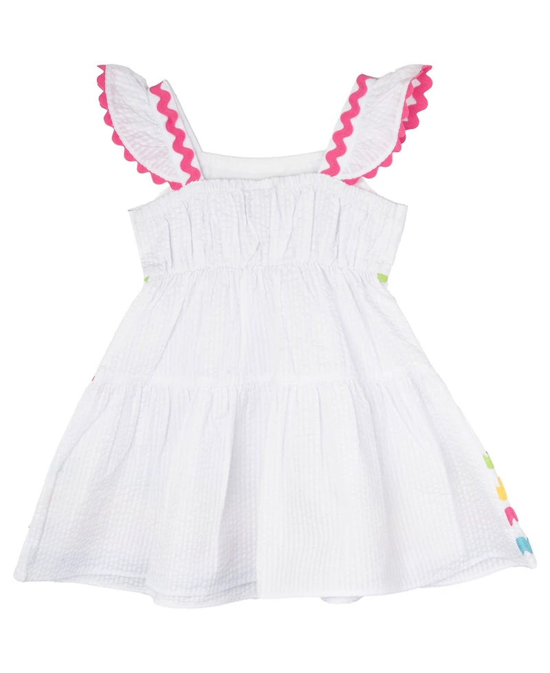 Rare Edition Baby Girls' Square Neck Dress With Diaper Cover