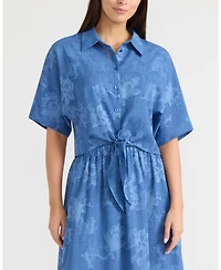 Ellen Tracy Women's Dolman Sleeve Tie Front Shirt