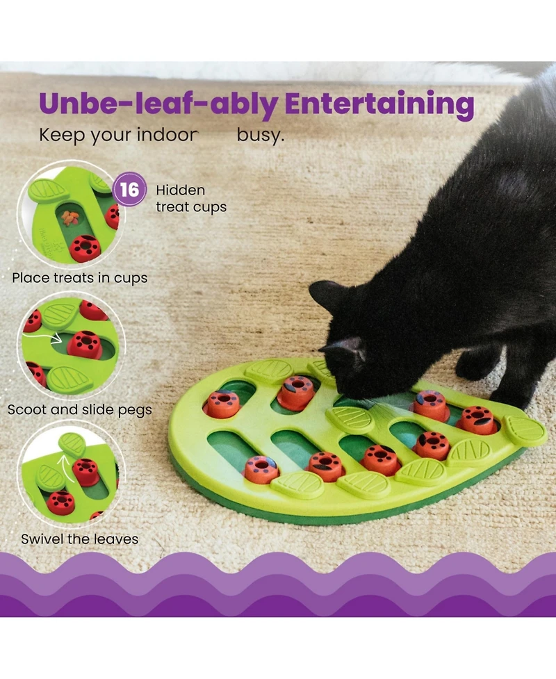 Aronkl Interactive Cat Puzzle Feeder Slow Eating Durable Easy Clean Enrichment Toy for Indoor Cats