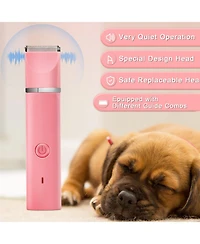 Aronkl 4 in 1 Pet Clippers Kit Rechargeable Cordless Quiet Trimmer for Dogs Cats Feet Face Ears Toenails