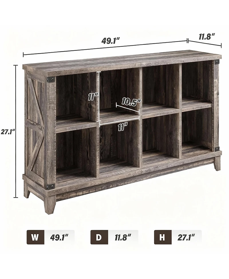 Yigii 8 Cube Storage Organizer - Farmhouse Modern Design for Home Office,Easy Assembly