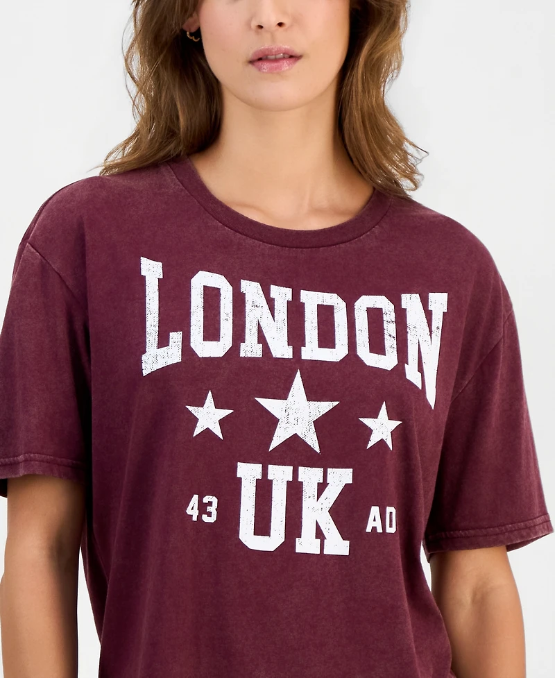 Rebellious One Juniors' London Graphic T-Shirt