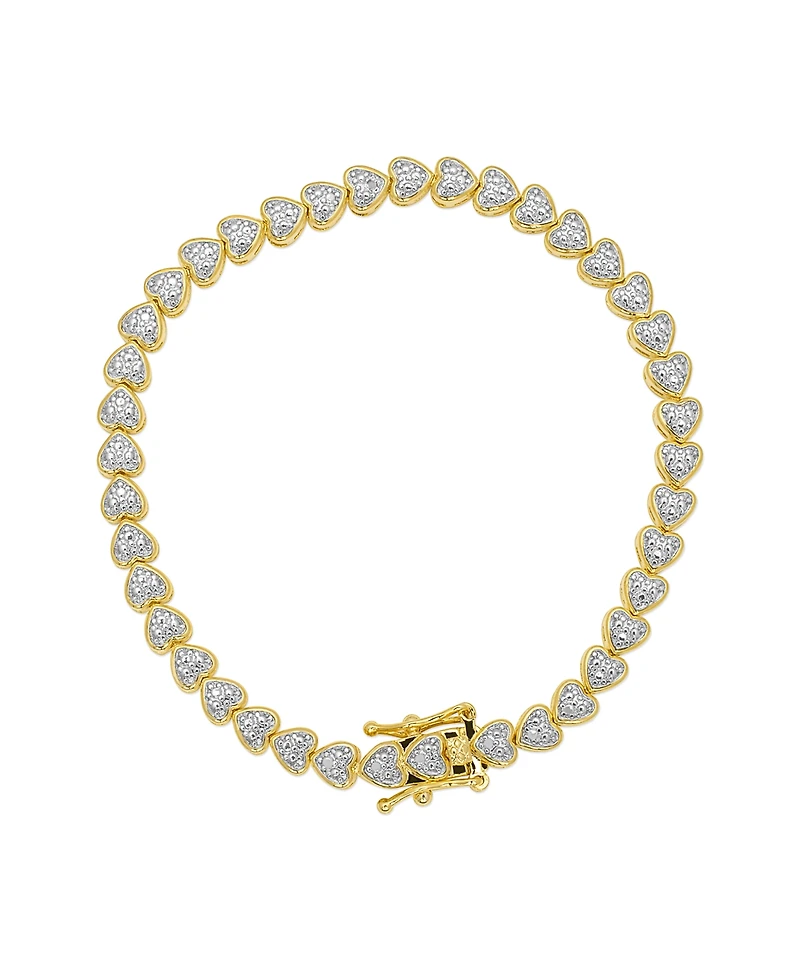 Macy's Diamond Accent 0.005 ct. t. w. Heart Link Bracelet