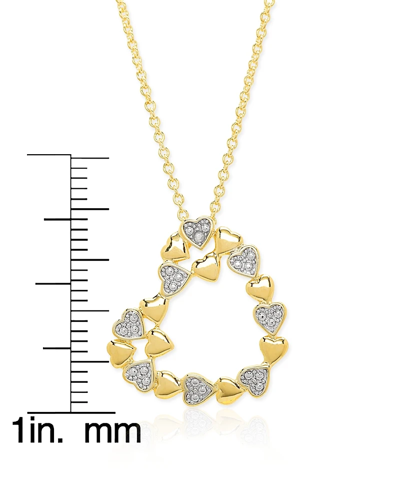 Macy's Diamond Accent 0.005 ct. t. w. Heart of Hearts Pendant, 18'' Necklace