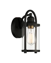 John Timberland Avani Rustic Outdoor Wall Light Fixture Black Metal 10 1/4" Clear Glass Panels for Post Exterior Barn Deck House Porch Yard Patio Home