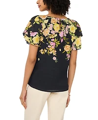 Vince Camuto Women's Crew Neck Tulip-Sleeve Blouse