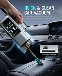 Sugift 4-in-1 Portable Car Jump Starter with Air Compressor 150 Psi and Vacuum Cleaner 12V 1000A with Led Emergency Light Power Bank