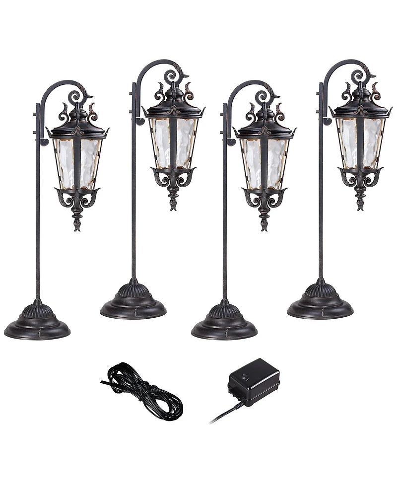 John Timberland Casa Marseille 35" High Traditional 6-Piece Outdoor Landscape Path Light Kit Porch Led Bulb Finish