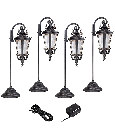 John Timberland Casa Marseille 35" High Traditional 6-Piece Outdoor Landscape Path Light Kit Porch Led Bulb Finish