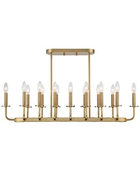 Stiffel Soft Gold Linear Pendant Chandelier 38 3/4" Wide Modern Open Frame 16-Light Fixture for Kitchen Island Dining Room House