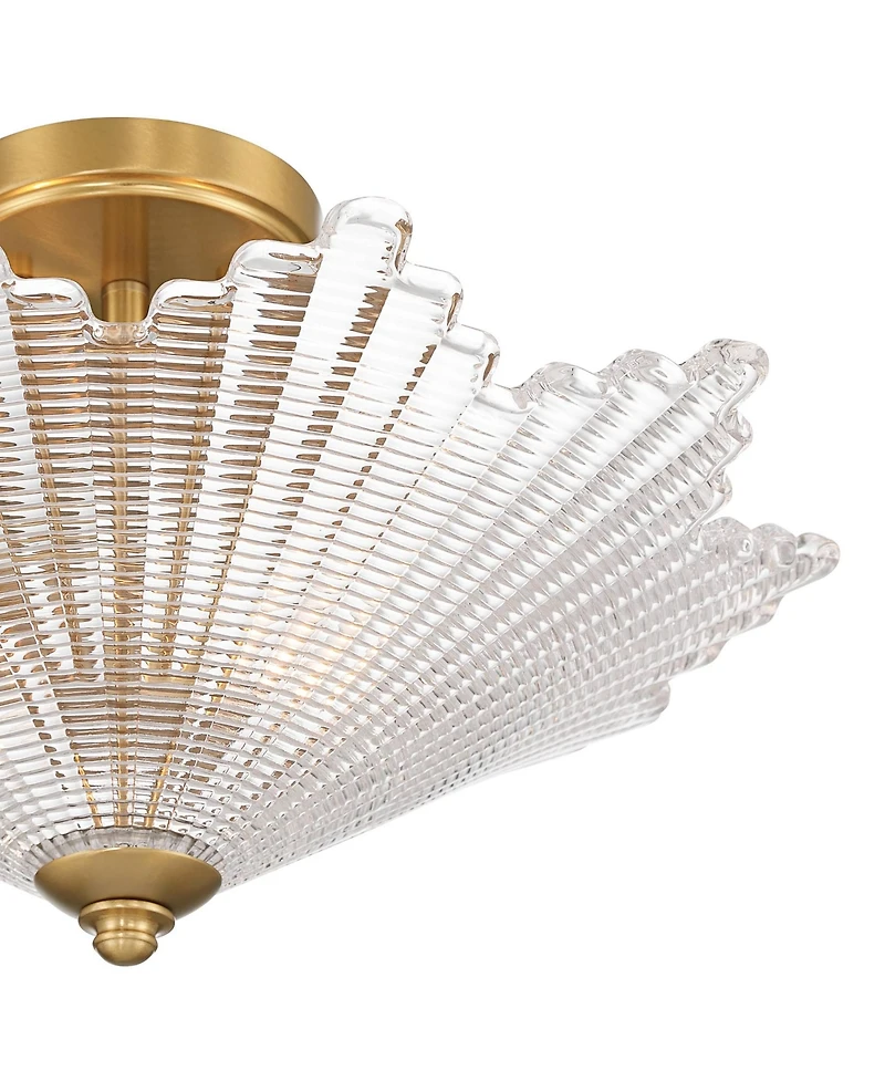 Possini Euro Design Possini Euro Sambuco 17 1/2"W Warm Brass 2-Light Bowl Ceiling Light