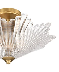 Possini Euro Design Possini Euro Sambuco 17 1/2"W Warm Brass 2-Light Bowl Ceiling Light