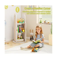 Gouun 360 Kid's Rotating Bookshelf Toy Storage Organizer with 5 Shelves