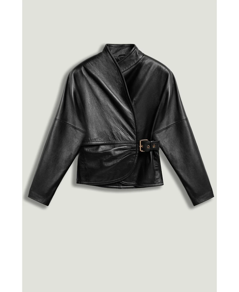 Nocturne Women's Leather Wrap Jacket