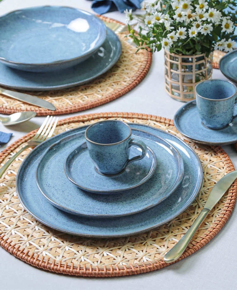 Porto Brasil Stoneware Coffee Cup and Saucer Set, Service for 6