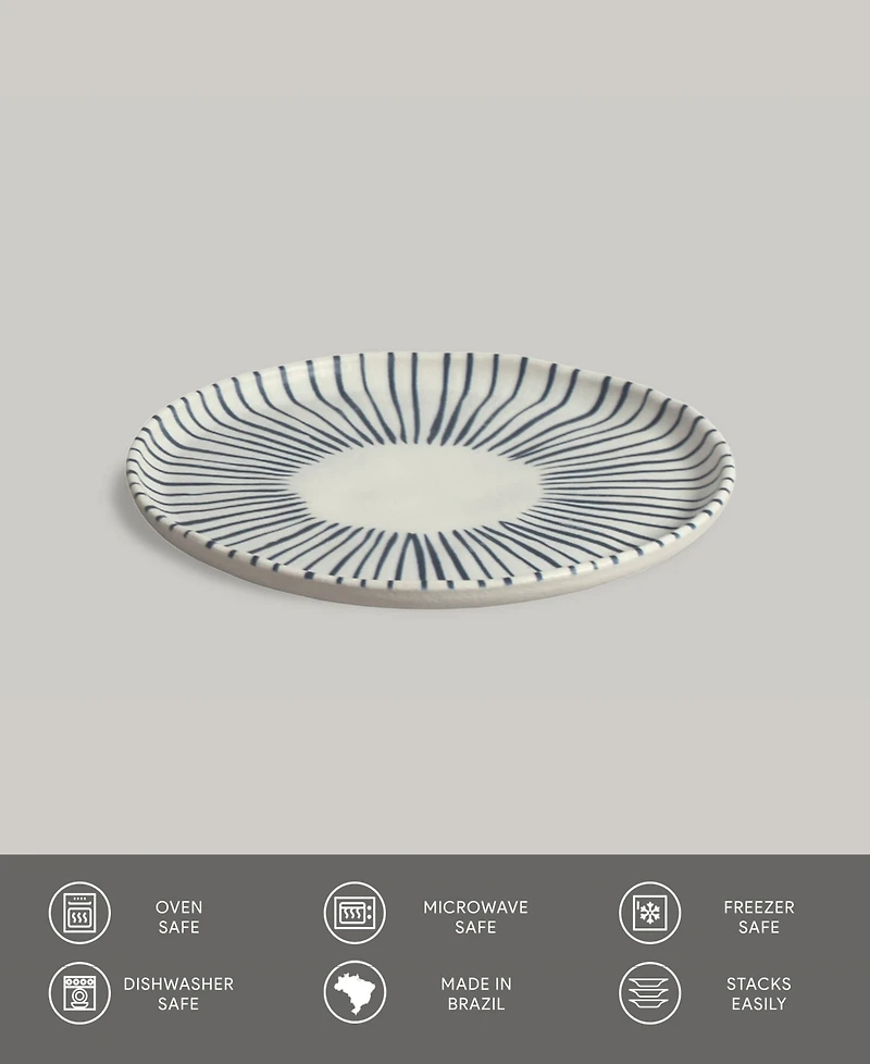 Porto Brasil Elemento Stoneware Bread Plates, Set of 6