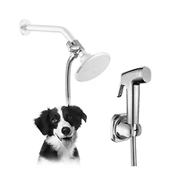 Aronkl Dog Shower Attachment Handheld Sprayer Diverter Wall Mount Universal Pet Bath Tool