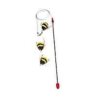 Aronkl Da Bee Teaser Wand Two Extra Attachments Flexible Wire Interactive Cat Toy Value Pack