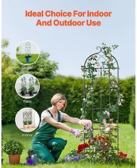 Gouun Metal Garden Trellis for Climbing Plants, 71 x 20 in 2-Pack Rustproof Powder-Coated Plant Support