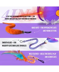 Aronkl Automatic 4in1 Interactive Cat Toy Rechargeable with 3 Tails Laser Motion Activated for Indoor Cats Kittens Adults