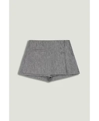 Nocturne Women's Button Detail Linen Blend Skort