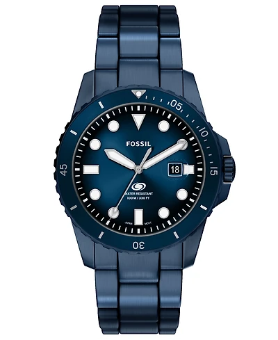 Fossil Men's Fossil Blue Dive Three-Hand Navy Stainless Steel Watch, 42mm