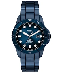 Fossil Men's Fossil Blue Dive Three-Hand Navy Stainless Steel Watch, 42mm