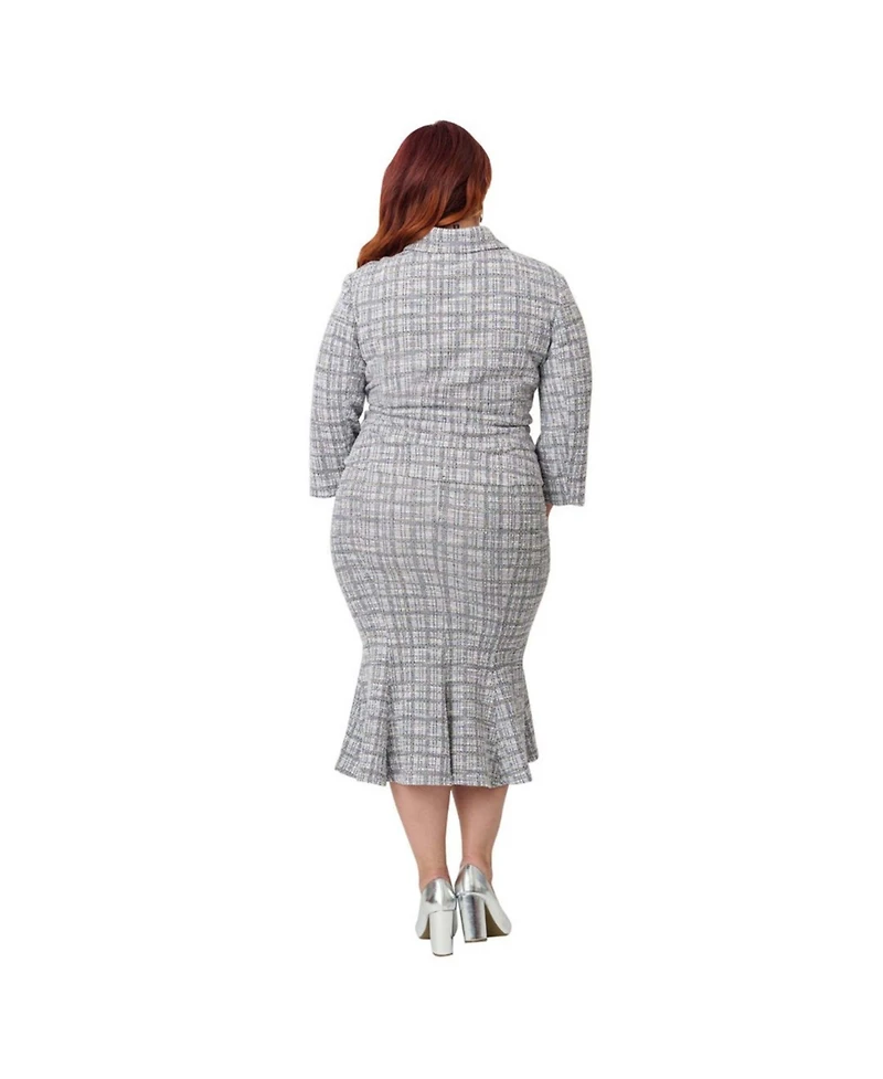 Unique Vintage Plus Boucle Trumpet Skirt