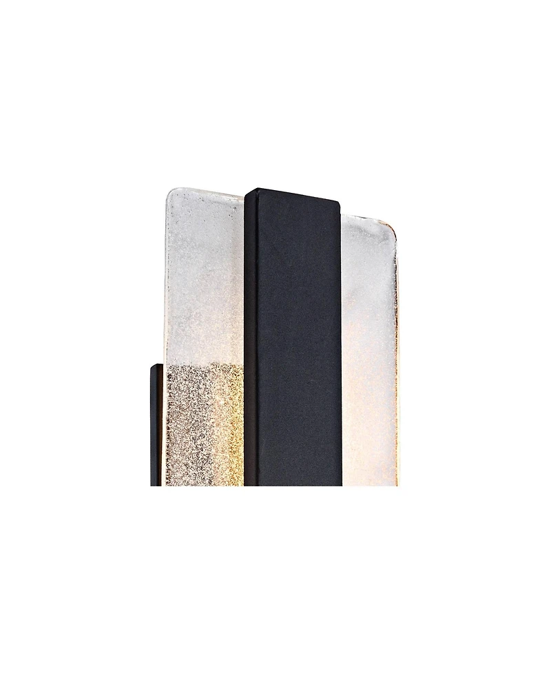 Possini Euro Design Cascadia Modern Wall Light Sconces Set of 2 Metal Hardwire Fixture Led Piastra Art Glass for Bedroom Bathroom Vanity Home