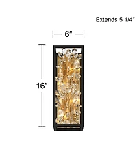 Possini Euro Design Carrine Modern Wall Light Sconce Sand Hardwire -Light Fixture Crystal Flower for Living Room