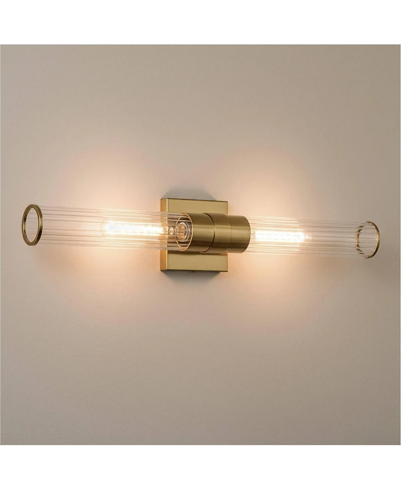 Possini Euro Design Adeline Warm Brass 2-Light Bath Light Set of 2