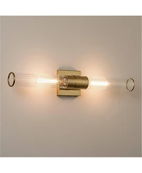 Possini Euro Design Adeline Warm Brass 2-Light Bath Light Set of 2