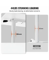 Gouun Mobile Standing Desk, Gas Spring Adjustable 28.5-44.2 in, Rolling