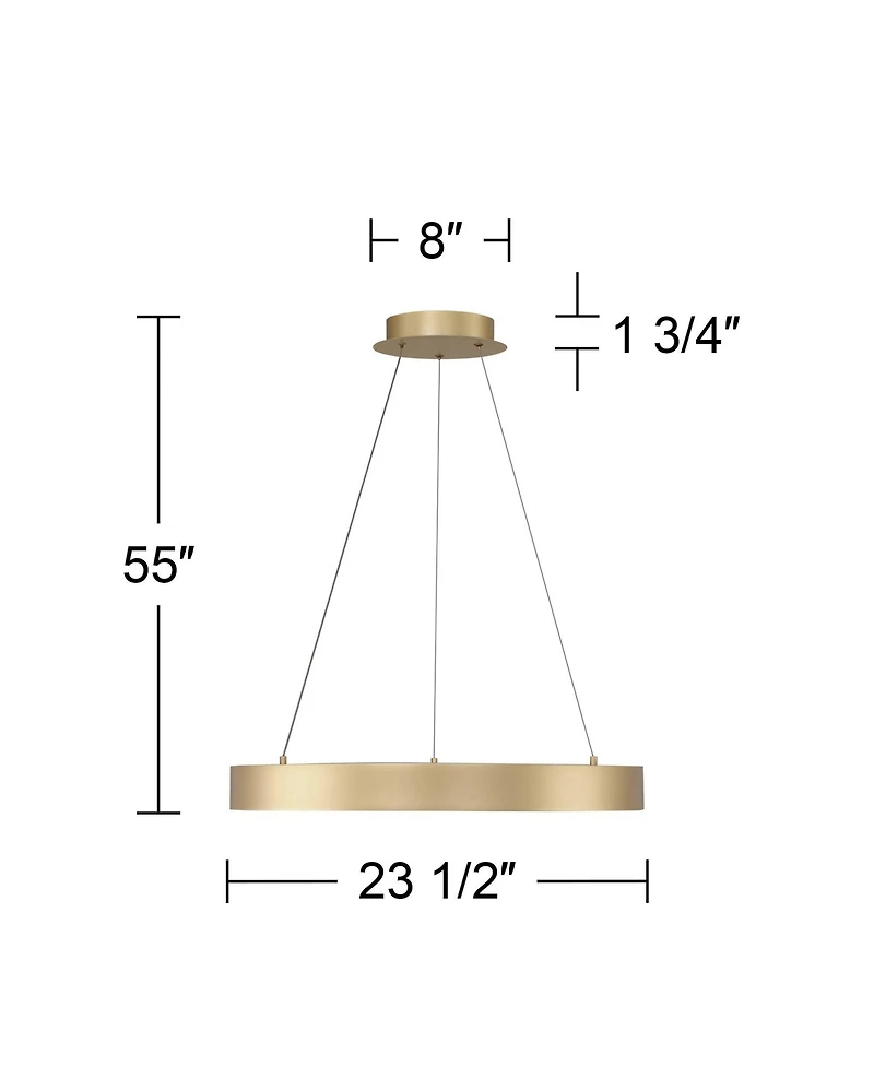 Possini Euro Design Cafferty Sanded Ring Pendant Modern Dimmable Led Fixture for Dining Room Kitchen Island