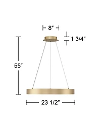 Possini Euro Design Cafferty Sanded Ring Pendant Modern Dimmable Led Fixture for Dining Room Kitchen Island
