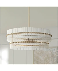 Possini Euro Design Emerson Matte Glass 6-Light Tiered Chandelier