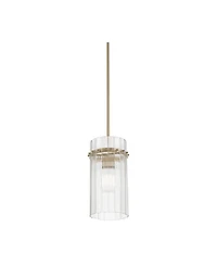 Possini Euro Design Emerson Matte Brass Fluted Glass Mini Pendant Light