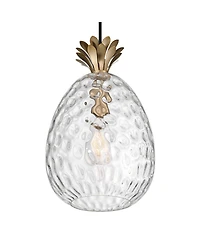Possini Euro Design Pineapple Warm Hammered Glass Pendant Light