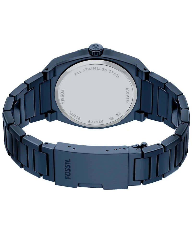 Fossil Men's Everett Three-Hand Navy Stainless Steel Watch, 42mm